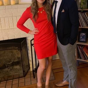 Red j crew dress